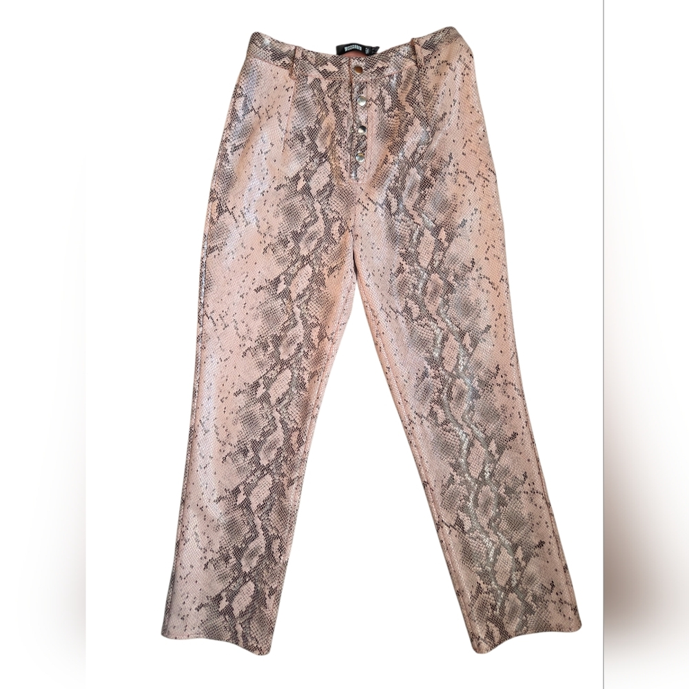 Missguided Pink Snake Print Pants Woman’s Size 6